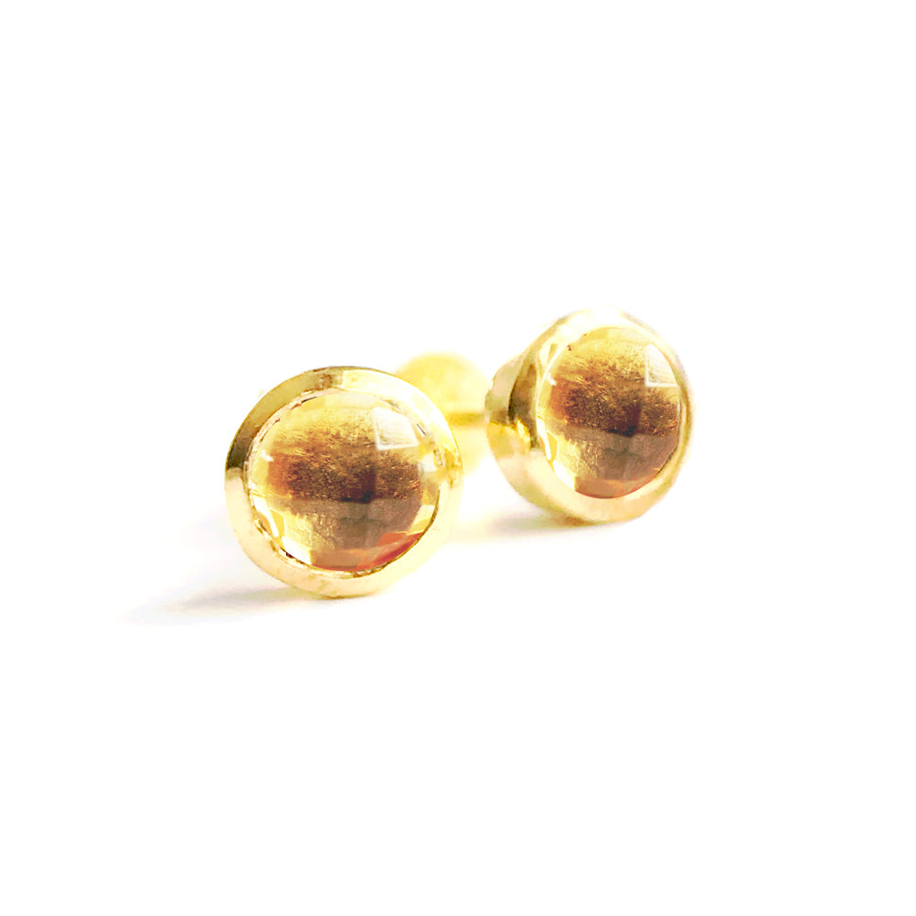 November birthstone citrine gold vermeil earrings