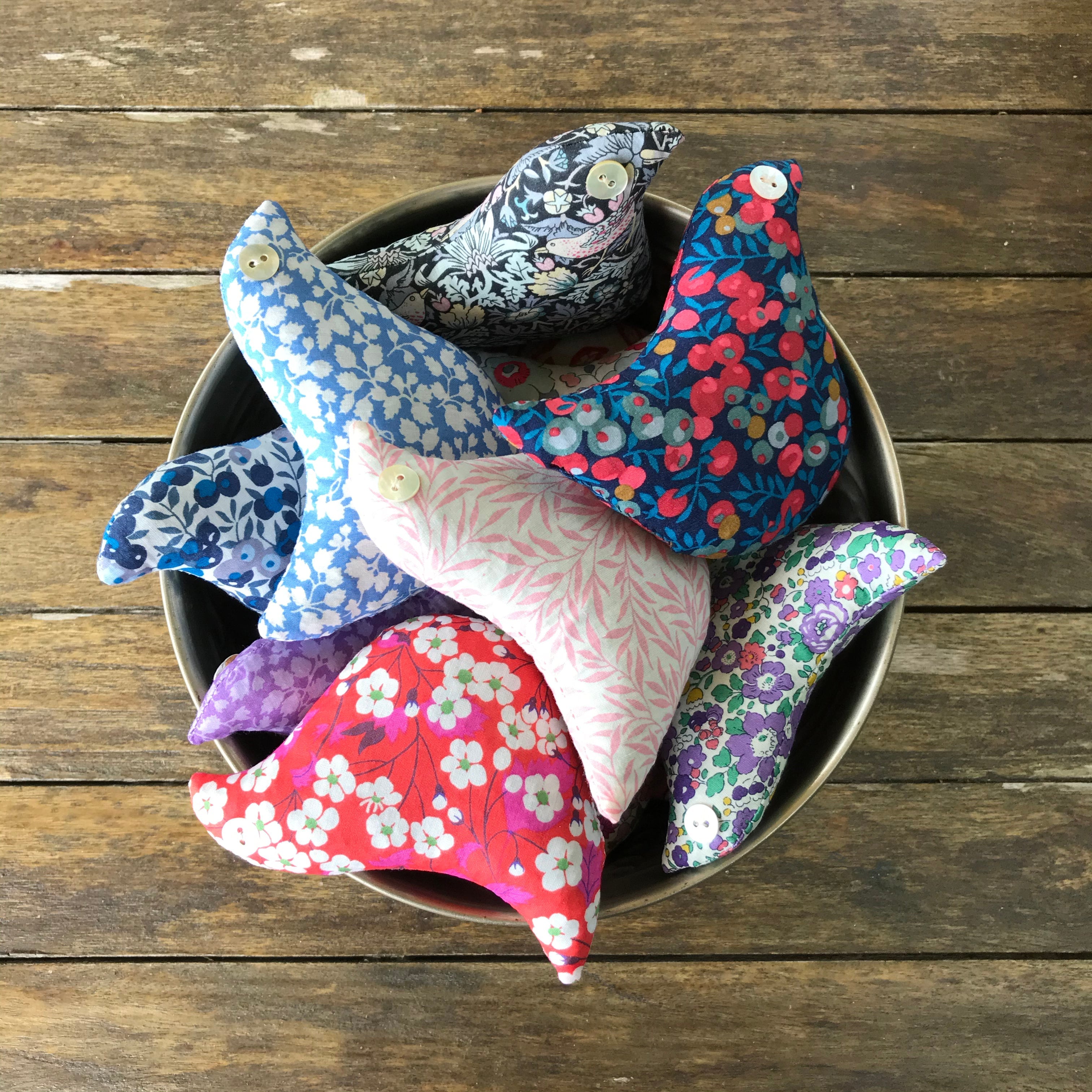 Lavender Birds made from liberty of London fabric