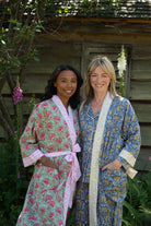 Full Length Cotton Kimono - Jaipur Blue & Yellow