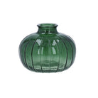 Green glass vase on a white background