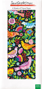 4 Sheets Printed Tissue Paper: Folk Birds