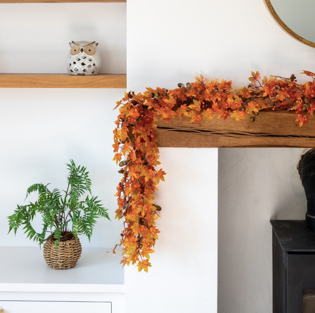 Autumn Maple Garland with Acorns 180cm