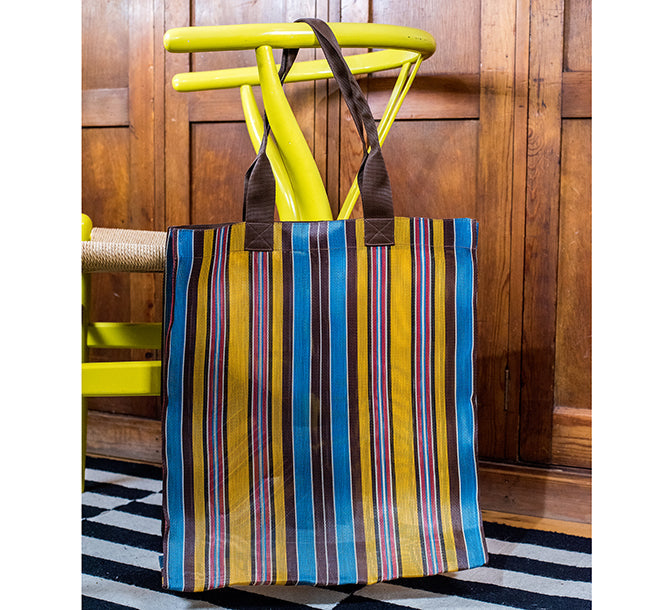 Farmers Market Shopper in Indian Yellow, Saxe Blue & Rose Beige