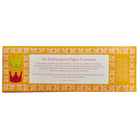 Packaging of Six Extravagant Paper Coronets with decorative patterns and text on a white background