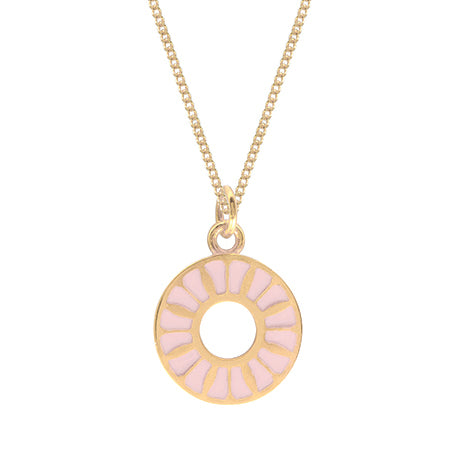 powder pink enamel necklace