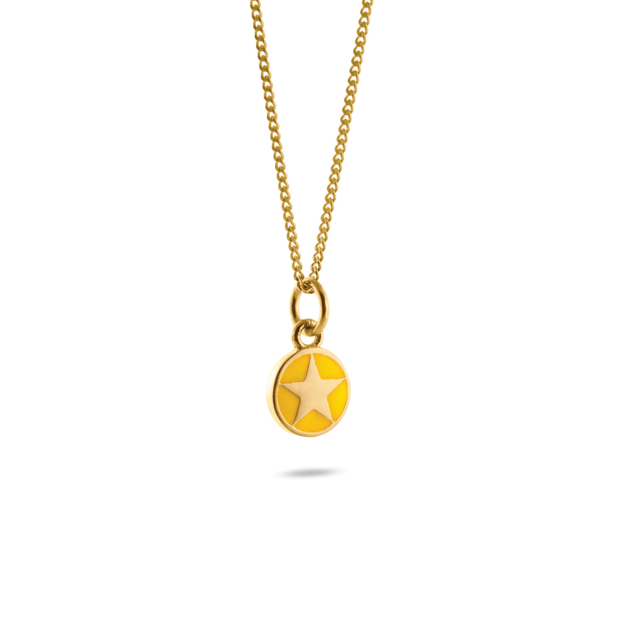 Mini Yellow Star Enamel Necklace