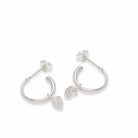 Half Hoop Earrings with Baroque Pearl Sterling Silver