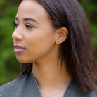 Birthstone Stud Earrings May: Emerald and Sterling Silver