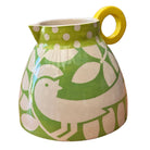 Handmade Green Bird Fat Jug By Ken Eardley