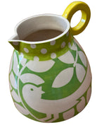 Handmade Green Bird Fat Jug By Ken Eardley