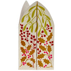 Decorative box with holly leaf and berry pattern on a white background