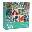 V&A 1000 piece jigsaw puzzle box with colorful designs on a white background