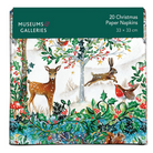 Pack of 20 Christmas paper napkins with nature-themed design featuring animals and foliage.