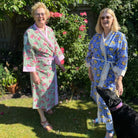 Pink and Green Jaipur Floral Cotton Full Length Kimono