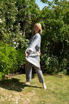 Full Length Cotton Kimono - Jaipur Blue & Yellow