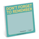 Knock Knock Don't Forget to Remember Sticky Note Green and Yellow Pastel
