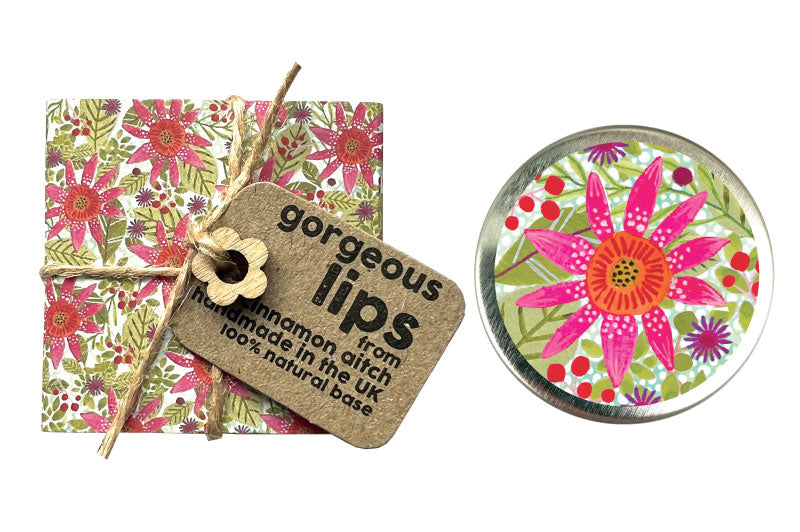 Dahlia Pattern Orange & Mandarin Lip Balm