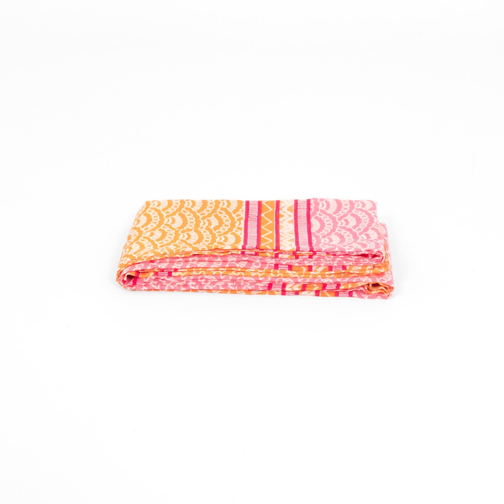 Lightweight Cotton Scarf - Hot Pink/Orange, Fan Colour Block