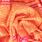 Lightweight Cotton Scarf - Hot Pink/Orange, Fan Colour Block