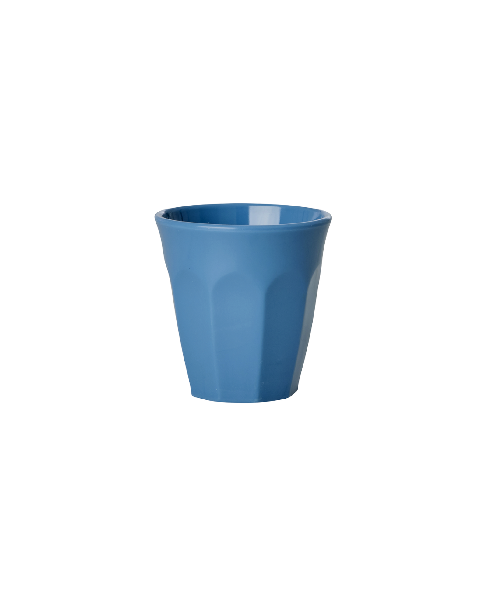 Blue ceramic cup on a white background