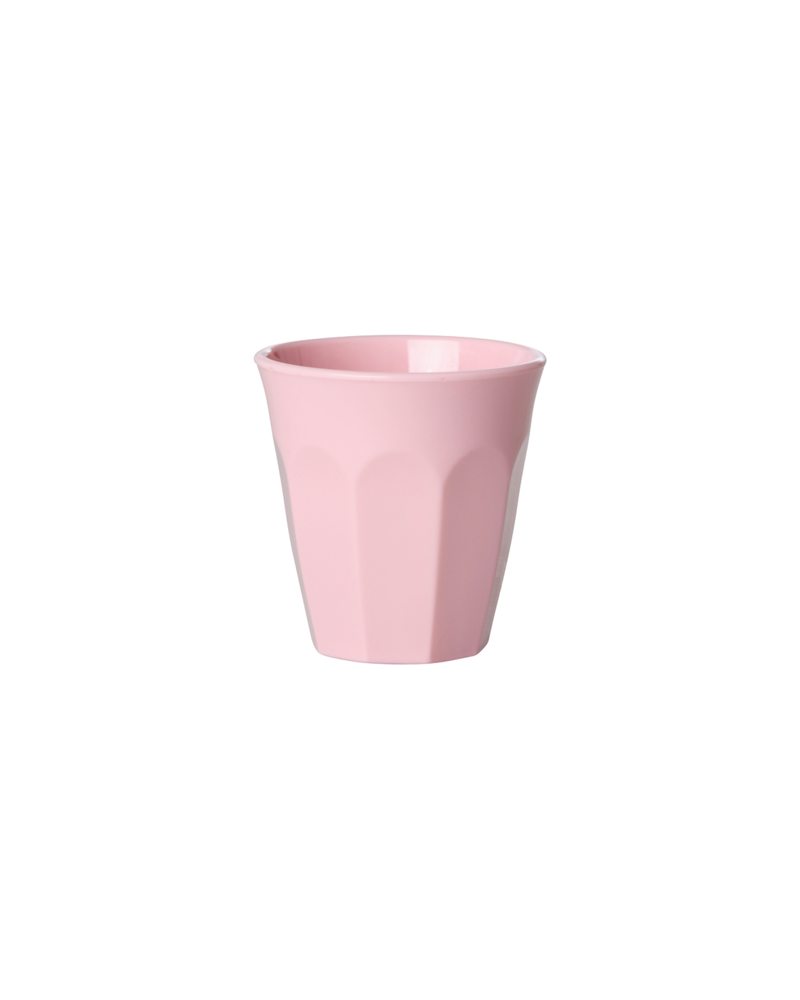 Pink cup on a white background