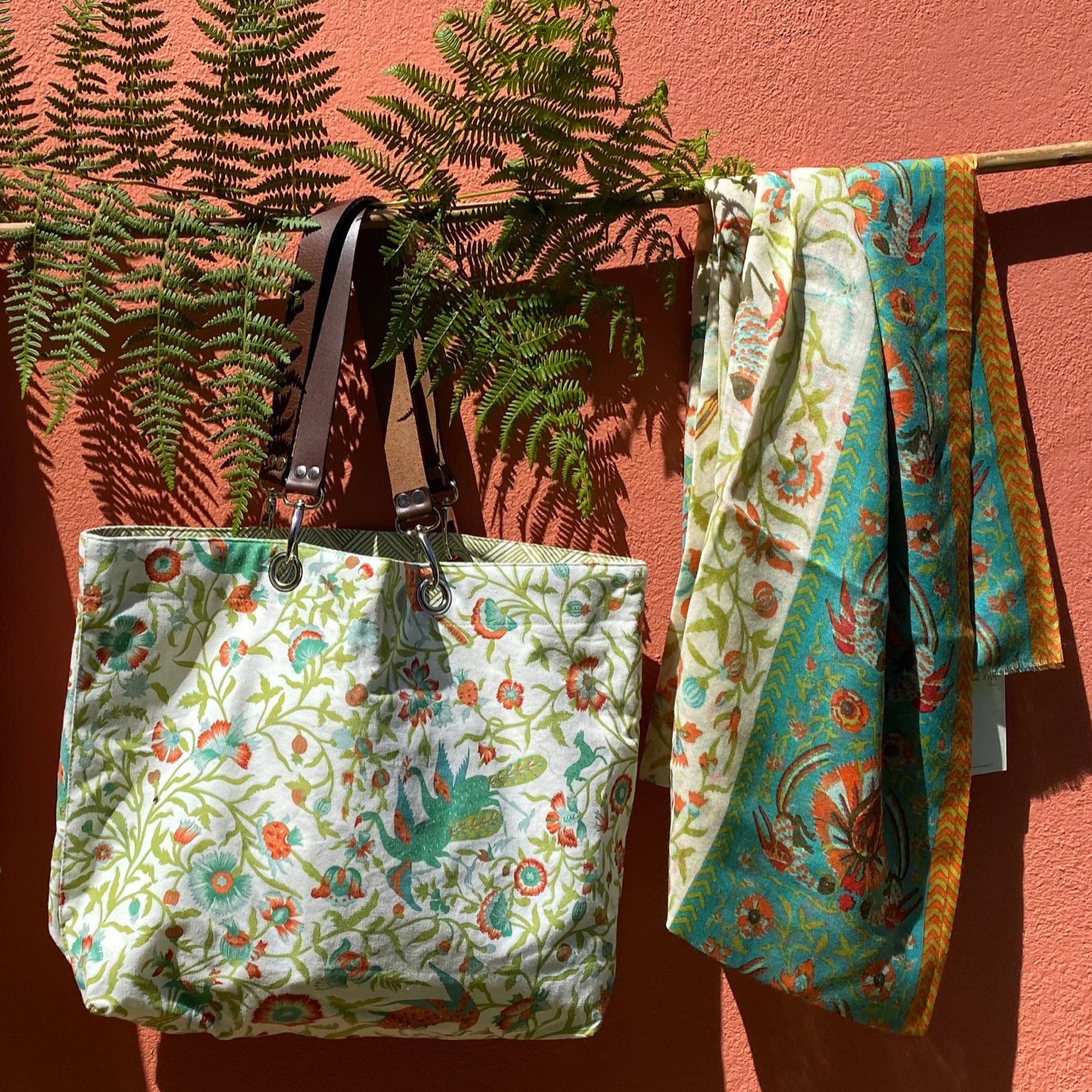 Ottoman Orange Bird of Paradise Wool Stamen Stole