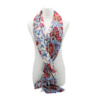 Ottoman red blue stamen wool stole Bird of Paradise