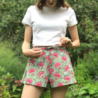 Jaipur Green & Pink Cotton Sleep Shorts