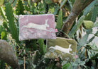Leaping Hare Velvet Coin Purse Dusky Pink