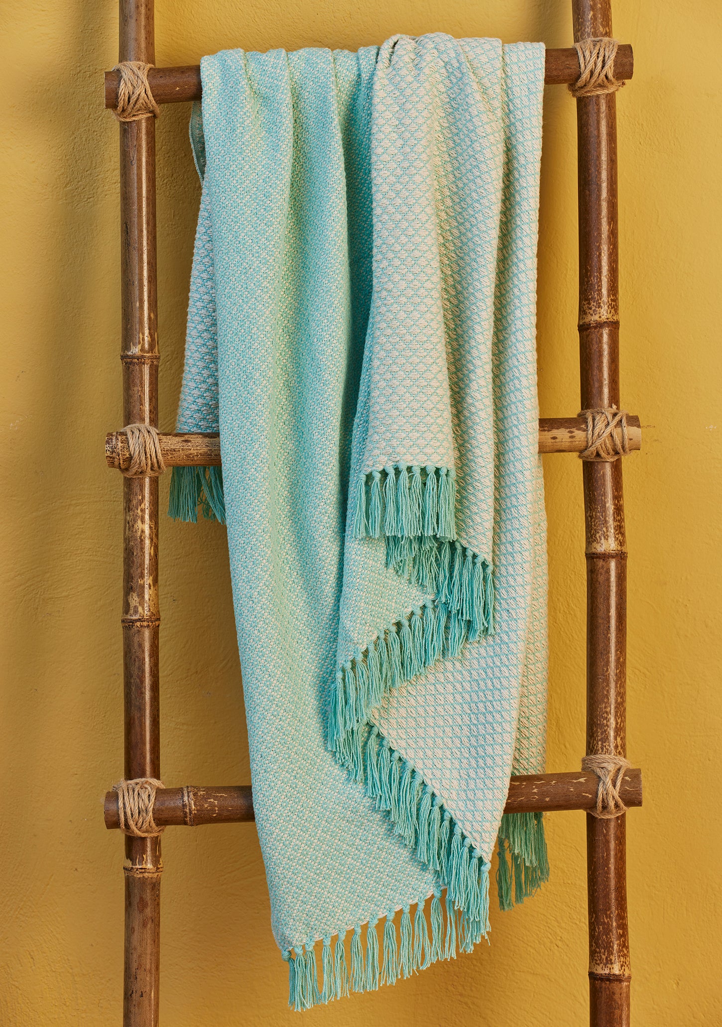 Recycled Cotton Throw Jade Rosalie Weave