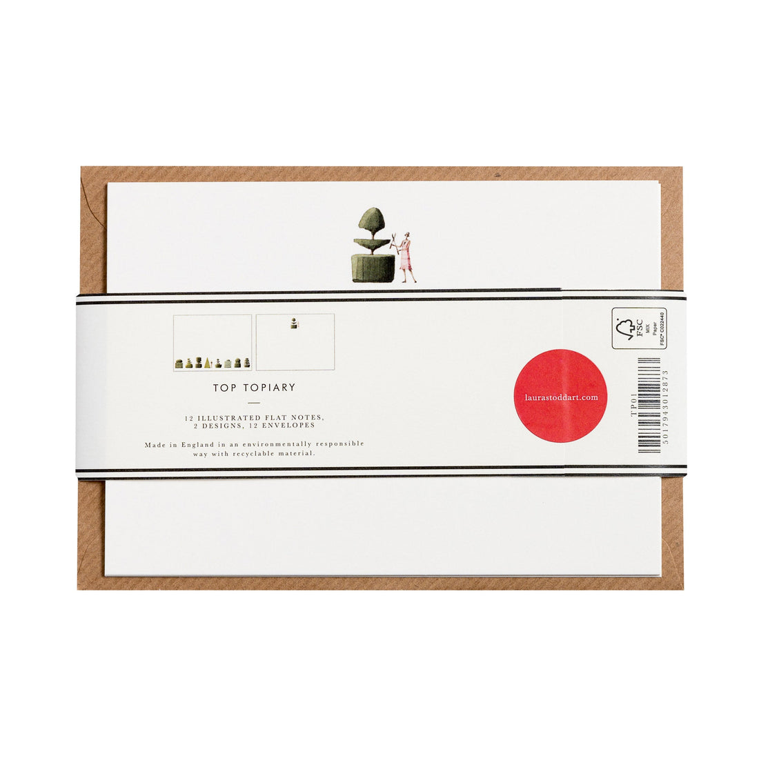 Top Topiary Flat Note Cards - Laura Stoddart