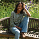 Cotton Tunic - Green Falling Leaf