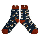 Winter Thick Socks- Terrier Dogs on blue with red