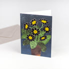 Greeting card with floral design on a white background