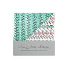 Pack of two hand block printed cotton handkerchiefs with leaf and fruit patterns, branded 'lime tree design'.