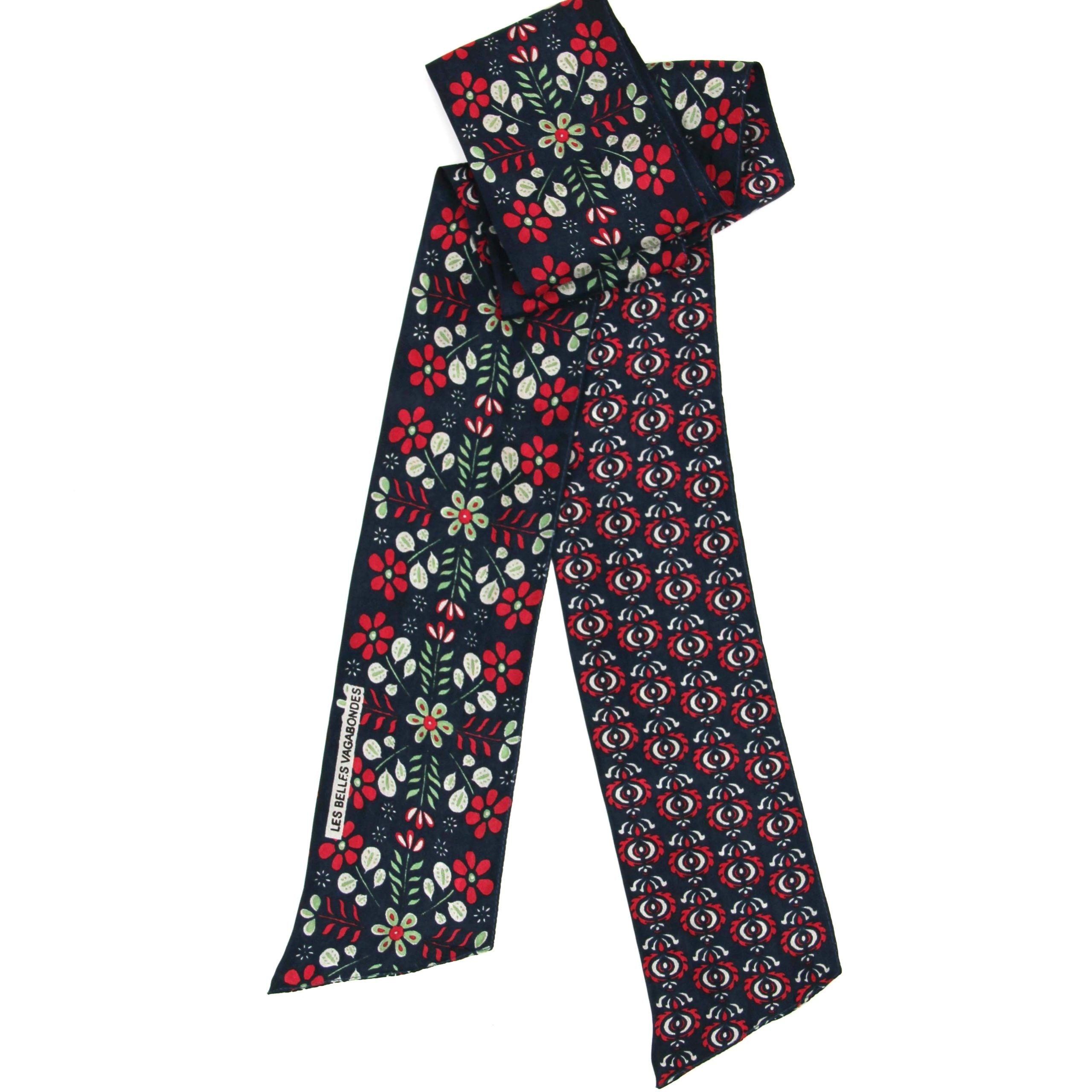 Floral patterned scarf on a white background