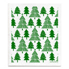 White cloth with green Christmas tree pattern and 'Jangneus' branding