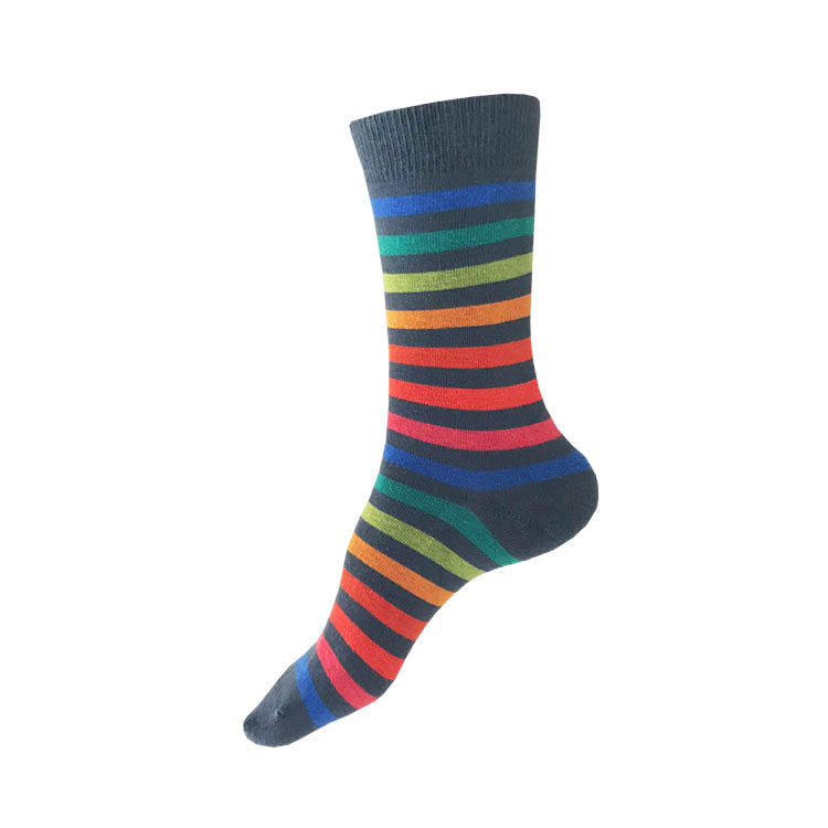 Colour Pop Striped Cotton Socks