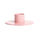 Pink candle holder on a white background