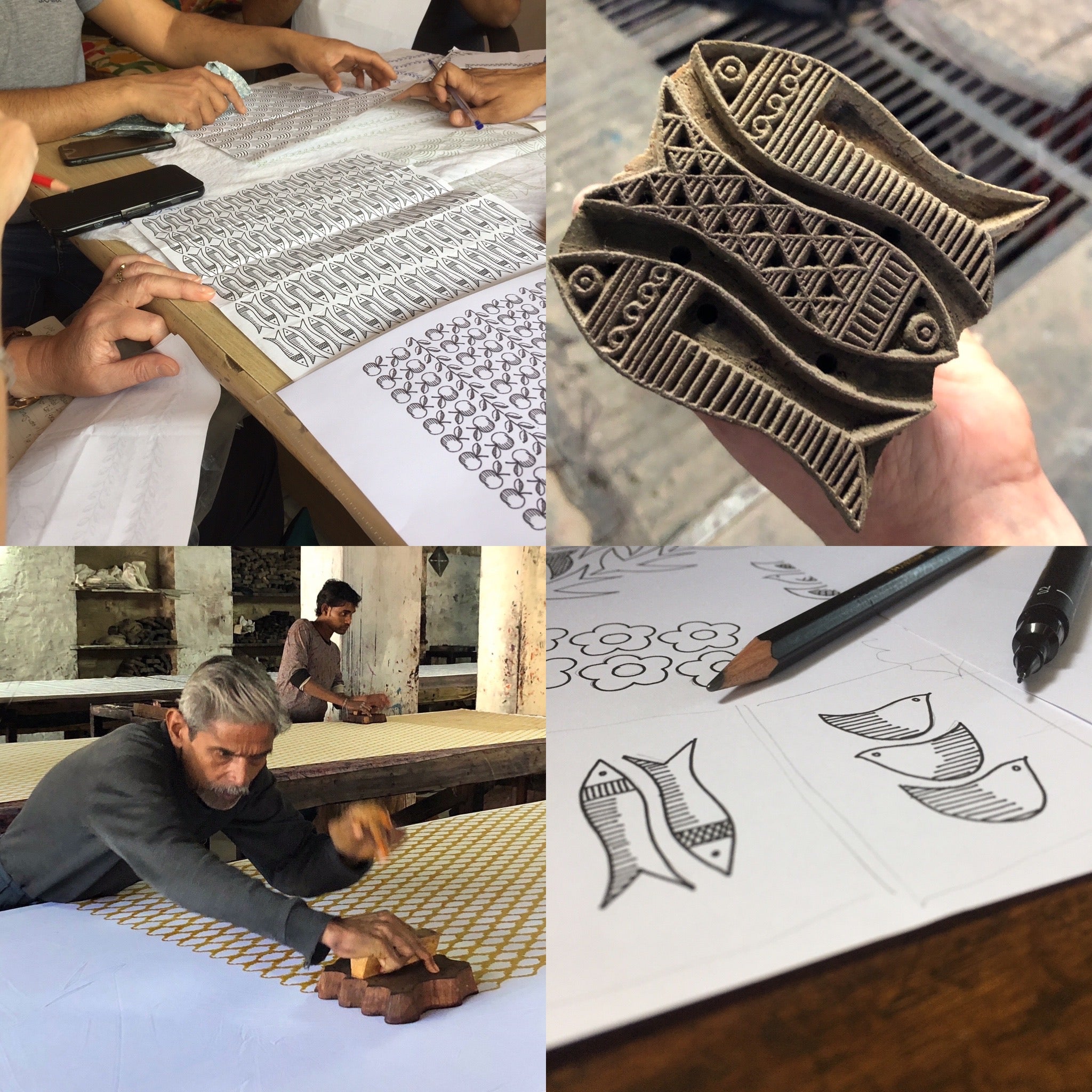 printing fabric by block print by hand