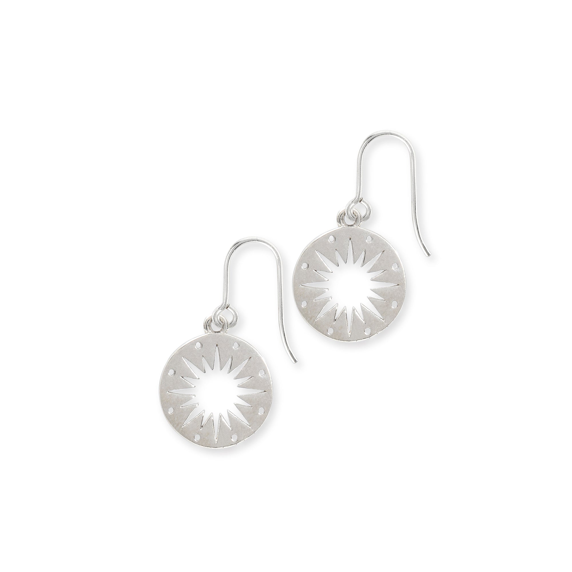 Cut out star sterling silver earrings