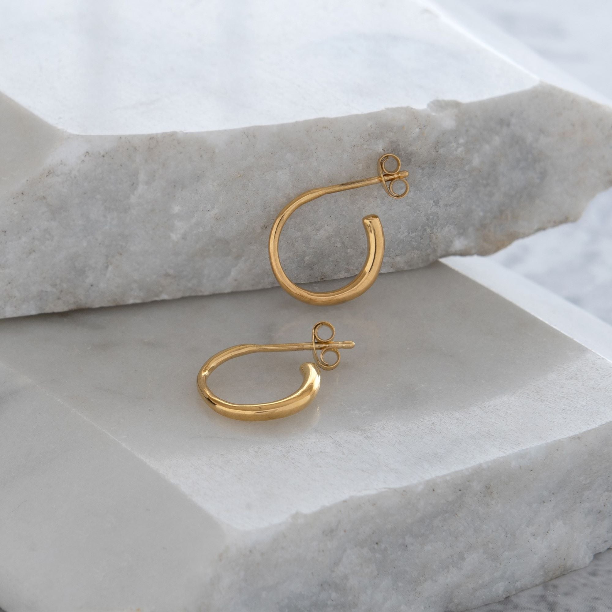 Half Hoop Earrings Gold Vermeil