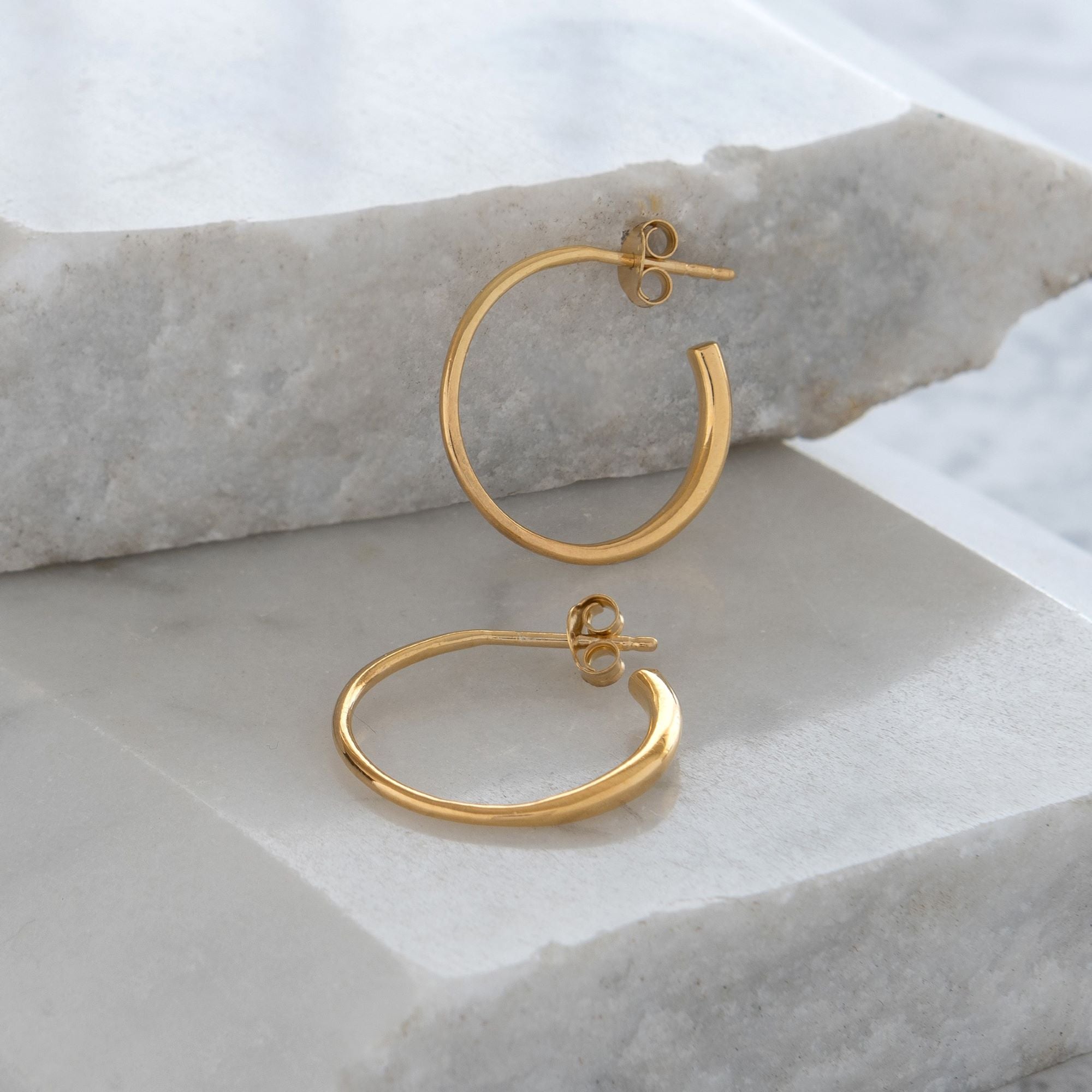 Half Hoop Earrings Gold Vermeil