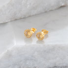 Birthstone Stud Earrings November: Citrine and Gold Vermeil
