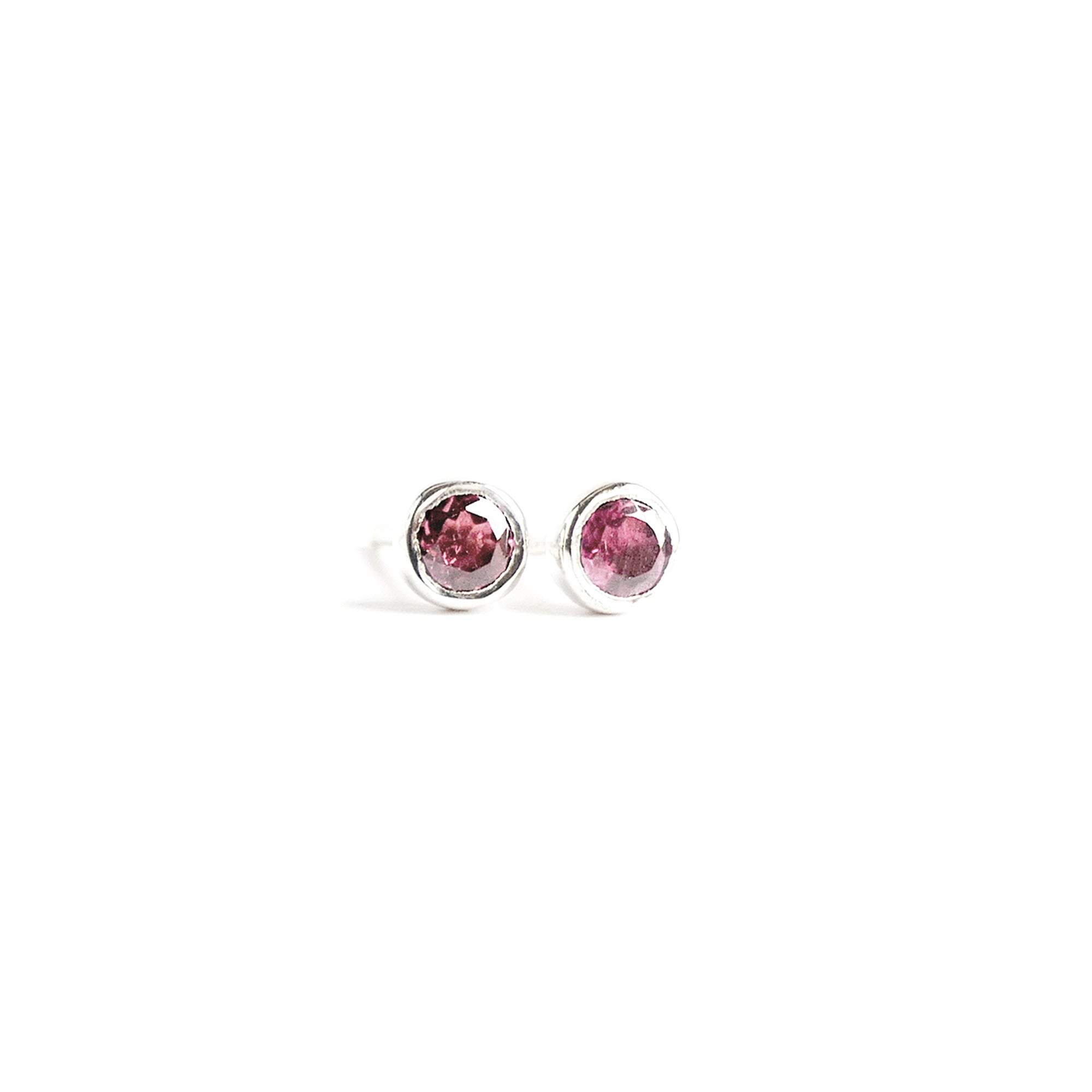 Mini Birthstone Stud Earrings Sterling Silver