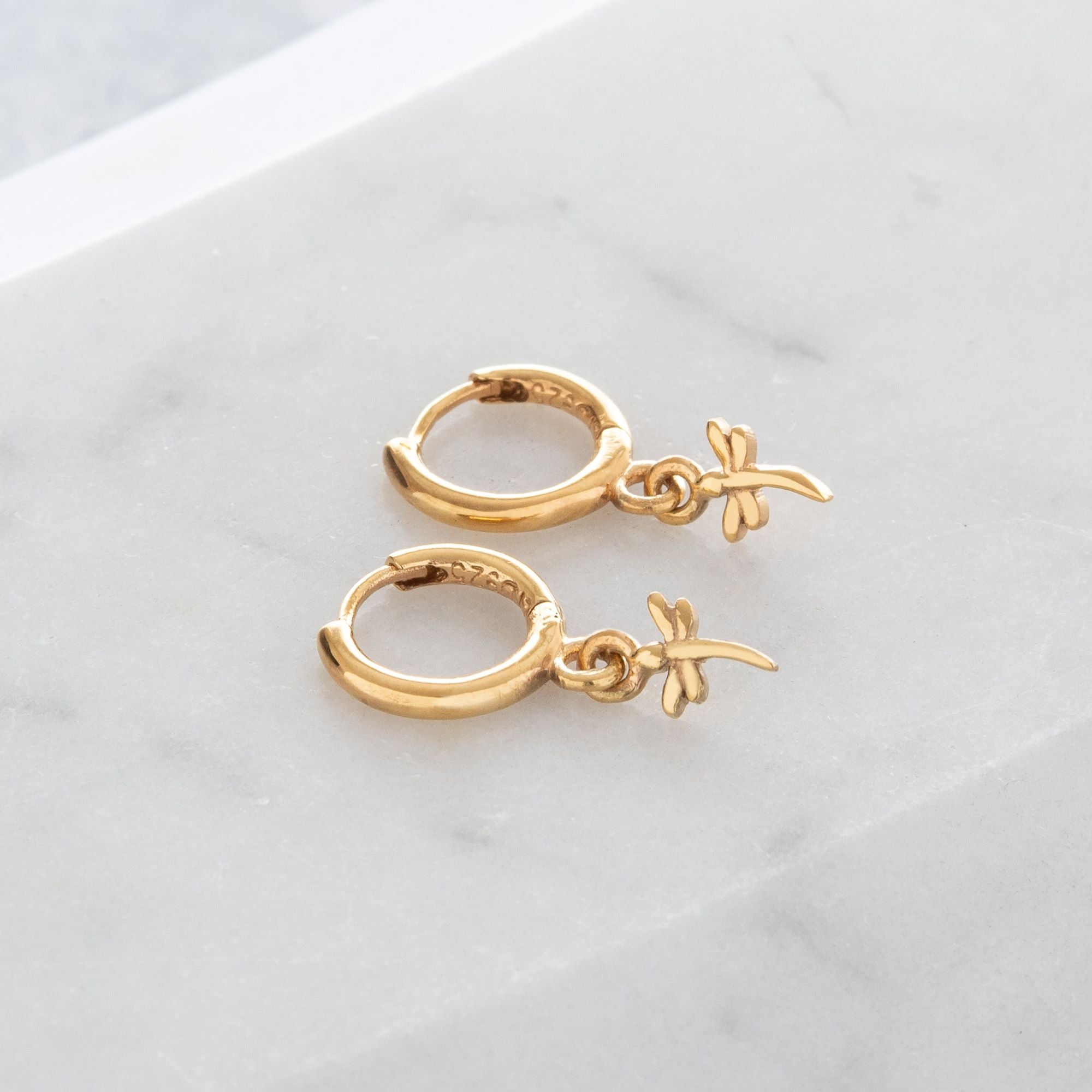 gold dragonfly earrings