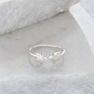 Adjustable Double Star Charm Ring Sterling Silver