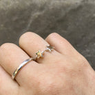 Adjustable Double Star Charm Ring Sterling Silver