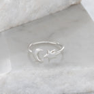 adustable moon and stars ring in sterling silver