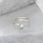 pearl adjustable ring for June birthday